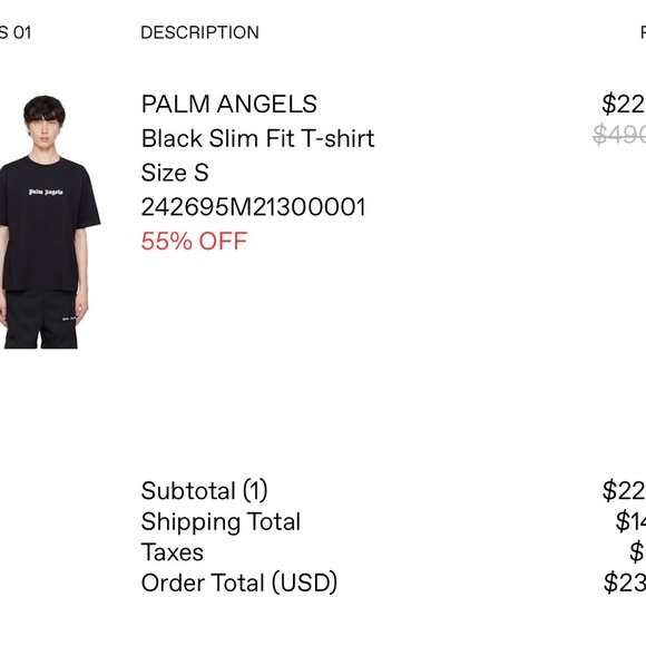 Palm Angels Black Graphic T-shirt